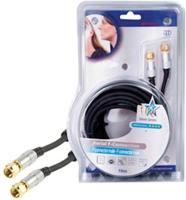 Satelliet coaxkabel met F-pluggen, hoge kwaliteit [diverse lengtes] - thumbnail