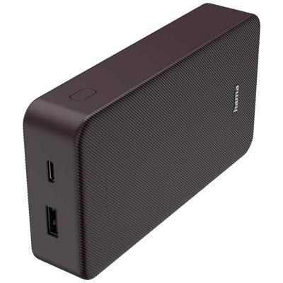 Hama Colour 20 Power Pack 20000 mAh 2 Outputs:USB-C USB-A Powerbank Paars