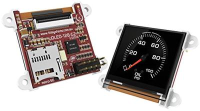 4D Systems uOLED-128-G2. 1,5-inch 128 x 128 pixel intelligente OLED-module met ingebouwde Goldelox Processor - zwart