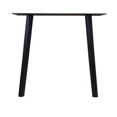 Stalen tafelpoot zwart trapezium 70 bij 20 cm en hoogte 71 cm (koker Ø5 cm)