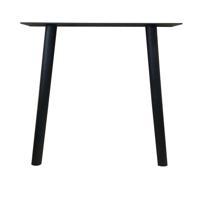 Stalen tafelpoot zwart trapezium 70 bij 20 cm en hoogte 71 cm (koker Ø5 cm) - thumbnail