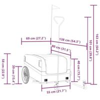 Fietstrailer 45 kg ijzer zwart en grijs - thumbnail