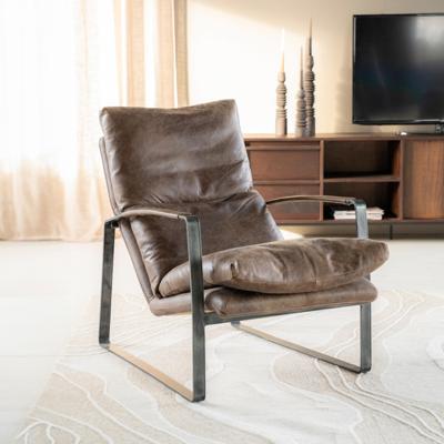 Eleonora Leren Fauteuil 'Lex' kleur donkerbruin leder Eleonora Leren Fauteuil 'Lex' kleur donkerbruin leder