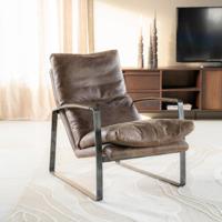 Eleonora Leren Fauteuil 'Lex' kleur donkerbruin leder - thumbnail