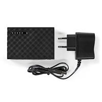 Nedis Netwerk-Switch | Bekabelde snelheid: Gigabit | Aantal ethernetpoorten: 5 - NSWH5P110BK - thumbnail