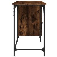 Bureau 131x48x75 cm bewerkt hout gerookt eikenkleurig - thumbnail