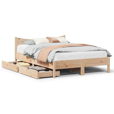 Bedframe met lades massief grenenhout 120x190 cm