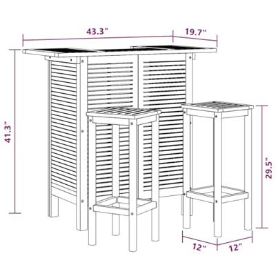 vidaXL 3-delige Bartafel en -stoelenset massief acaciahout vidaXL 3-delige Bartafel en -stoelenset massief acaciahout
