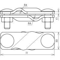 DEHN 308220 SVK 7.10 7.10 FL30 STTZN Overspanningsveilig bevestigingselement 7.3 kA 1 stuk(s) - thumbnail