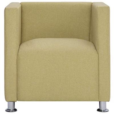 Fauteuil kubus stof groen