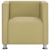 Fauteuil kubus stof groen - thumbnail