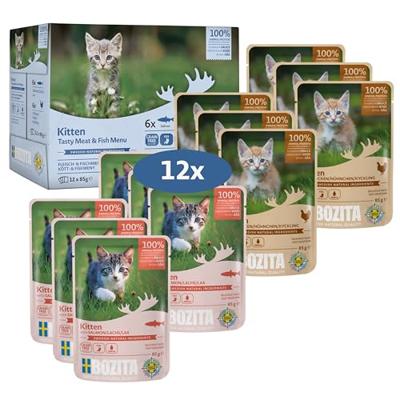 Bozita Kitten met vlees & vis in saus multipack natvoer kat 24 x 85 g