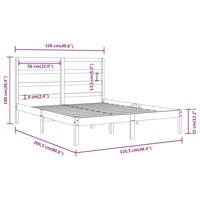 Bedframe zonder matras massief grenenhout wit 140x190 cm - thumbnail