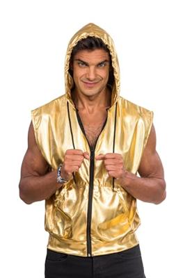 Gouden Mouwloos Jasje Met Capuchon