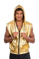 Gouden Mouwloos Jasje Met Capuchon - thumbnail