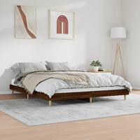 Bedframe zonder matras 200x200 cm spaanplaat bruin eikenkleurig - thumbnail