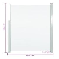 Tuinscherm uittrekbaar 160x300 cm crmekleurig - thumbnail