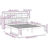 Bed met boekenkast zonder matras massief grenenhout 180x200 cm - thumbnail
