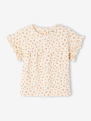 T-shirt voor babymeisjes met print ecru
