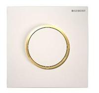 Bedieningsplaat Geberit Type 10 Pneumatisch Round Wit Verguld - thumbnail