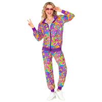 Neon Flower Power Trainingspak Paars - thumbnail