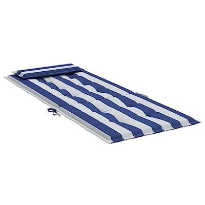 Stoelkussens 6 st hoge rug gestreept stof oxford wit en blauw