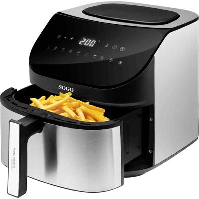 SOGO Human Technology FRE-SS-10875 Airfryer 8 l 1600 W RVS, Zwart