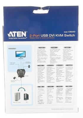 ATEN CS22D-AT KVM-switch 2 poorten DVI USB 1920 x 1200 Pixel ATEN CS22D-AT KVM-switch 2 poorten DVI USB 1920 x 1200 Pixel