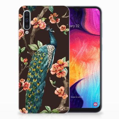 Samsung Galaxy A50 | TPU Hoesje | Pauw met Bloemen