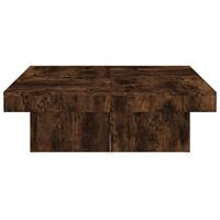 Salontafel 90x90x28 cm bewerkt hout gerookt eikenkleurig - thumbnail