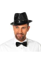 Strikje pailletten luxe zwart - thumbnail