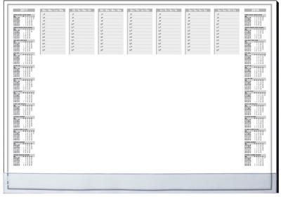 Sigel SI-HO366 Bureauonderlegger Protect A2 40 Vel + Kunststof Beschermrand + Kalender 2024/2025 Wit/Transparant