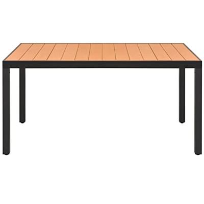 Tuintafel 150x90x74 cm aluminium en HKC bruin