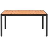 Tuintafel 150x90x74 cm aluminium en HKC bruin - thumbnail