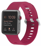 Siliconen bandje met motief - Rose Red - Geschikt voor Apple Watch 44mm / 45mm / 46mm / 49mm - thumbnail