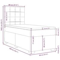 Boxspring met matras fluweel donkergrijs 80x200 cm - thumbnail