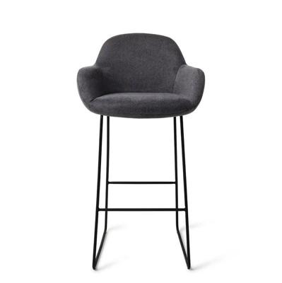 Jesper Home Barkruk 'Kushi' Slide Black, kleur Black-Out (zithoogte 77cm)