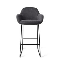 Jesper Home Barkruk 'Kushi' Slide Black, kleur Black-Out (zithoogte 77cm) - thumbnail