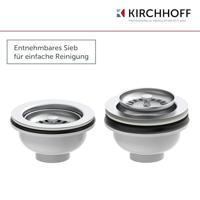 Kirchhoff Kunststof korfventiel, 1 1/2" ET, roestvrijstalen ventielbeker en zeef Ø114 mm - 98835240 - thumbnail