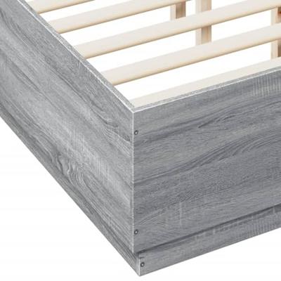 Bedframe met LED-verlichting grijs sonoma eiken 135x190 cm