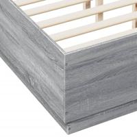 Bedframe met LED-verlichting grijs sonoma eiken 135x190 cm - thumbnail