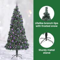 Kunstkerstboom met ballen set, verlicht Groen 240 cm PET - thumbnail