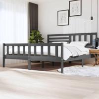 Bedframe massief hout grijs 200x200 cm - thumbnail