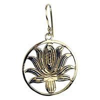 Oorbellen Lotus Messing Goudkleurig - thumbnail