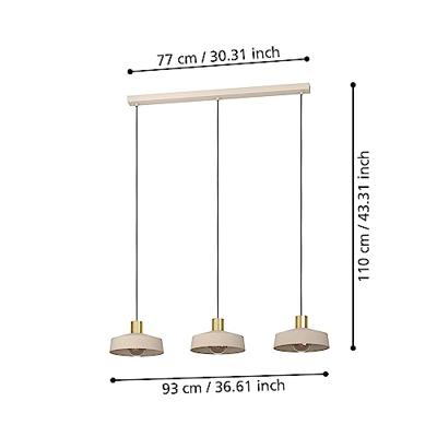Eglo HanglampValdiola 3-lichts zandbruin - 900431