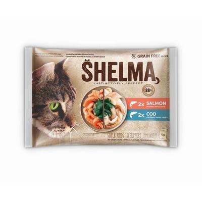 SHELMA with salmon and cod in sauce - nat kattenvoer - 4x85g
