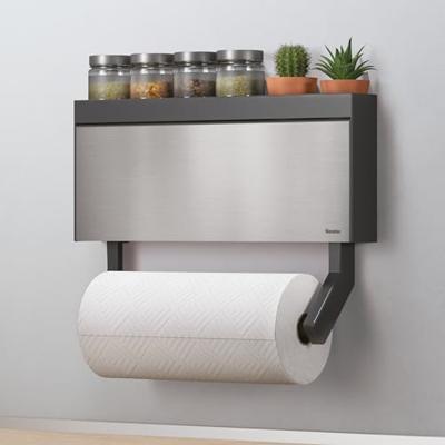 Metaltex kitchen helpers tango keukenrolhouder met snijhulp 38x6x17 cm rvs/grijs Metaltex kitchen helpers tango keukenrolhouder met snijhulp 38x6x17 cm rvs/grijs