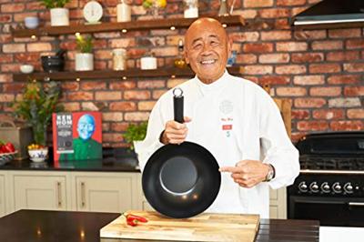 Ken Hom wokpan met greep 27 cm staal zwart/zilver Ken Hom wokpan met greep 27 cm staal zwart/zilver