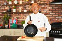 Ken Hom wokpan met greep 27 cm staal zwart/zilver - thumbnail