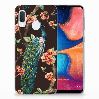 Samsung Galaxy A20e | TPU Hoesje | Pauw met Bloemen Samsung Galaxy A20e | TPU Hoesje | Pauw met Bloemen